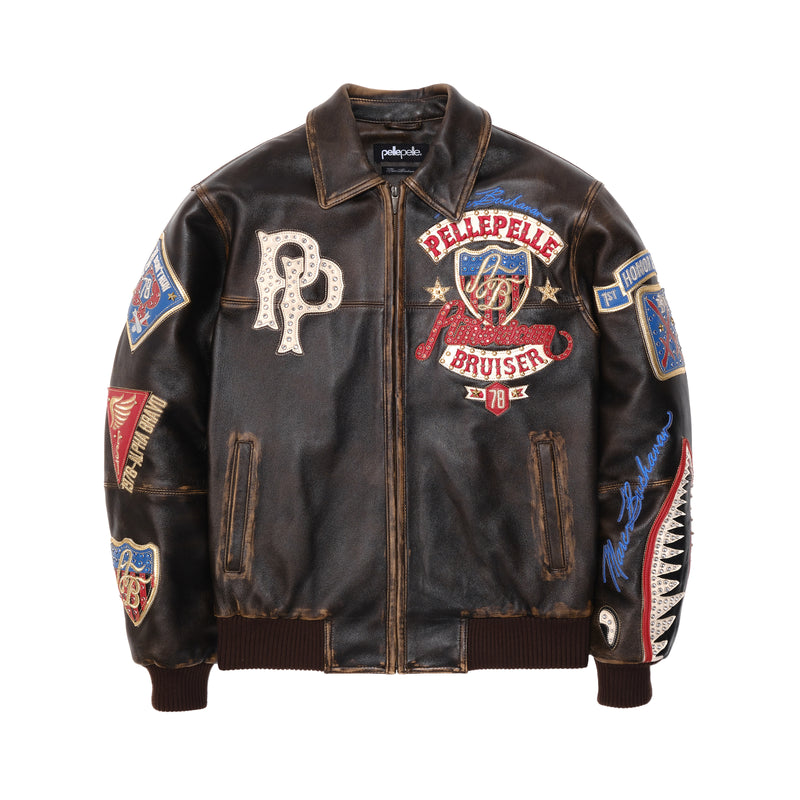 Premium Pelle Pelle American Bruiser Plush Jacket Black 1 Pelle Pelle Rub Buff American Bruiser Jacket 9