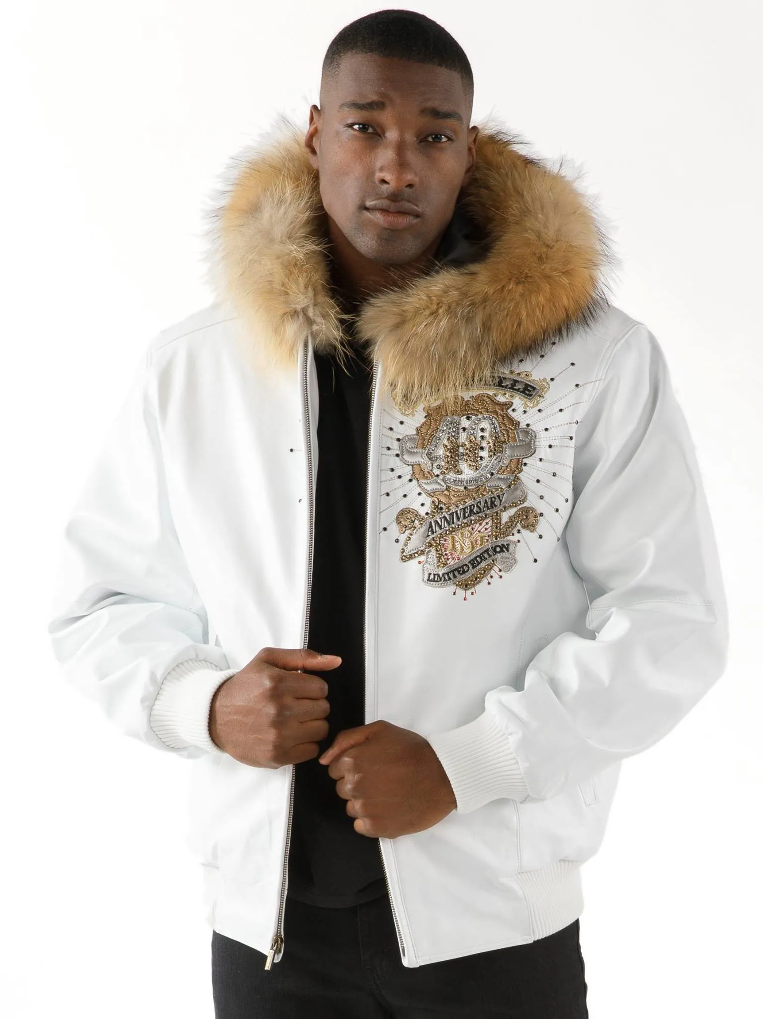 pelle-pelle-4th-anniversary-white-fur-hooded-leather-jacket Pelle Pelle 40th Anniversary White Fur Hood Leather Jacket